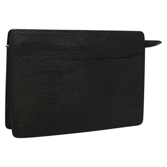 LOUIS VUITTON Epi Pochette Homme Clutch Bag Black Noir - Picture 1 of 16